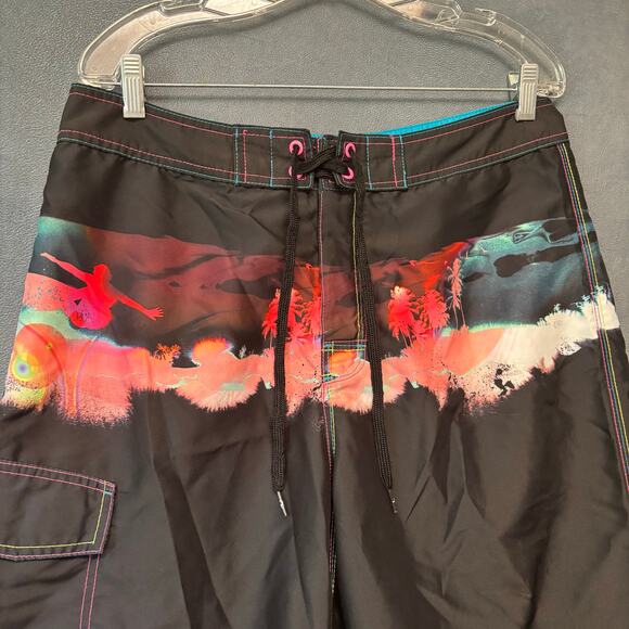 Vintage OP Ocean Pacific Board Shorts 34 Surf Swim Trunks Tropical Surfing Skate - Picture 9 of 16